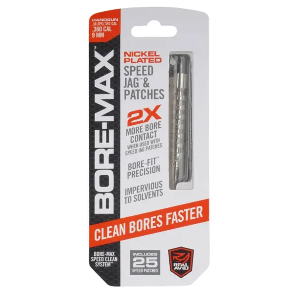 Real Avid - Przecierak do broni z uchwytem Bore-Max Speed Jag 9 mm